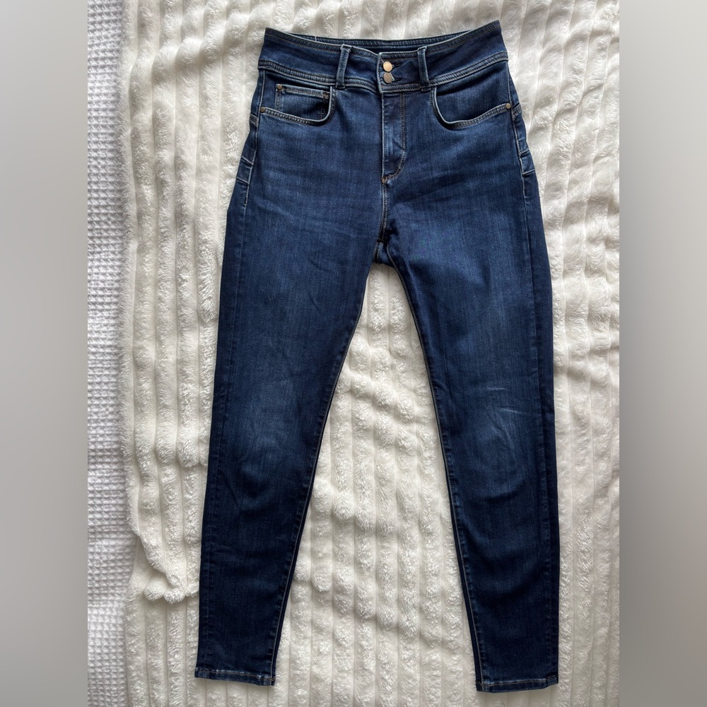 Guess Shape Up Dark Blue High Waisted Skinny Jeans